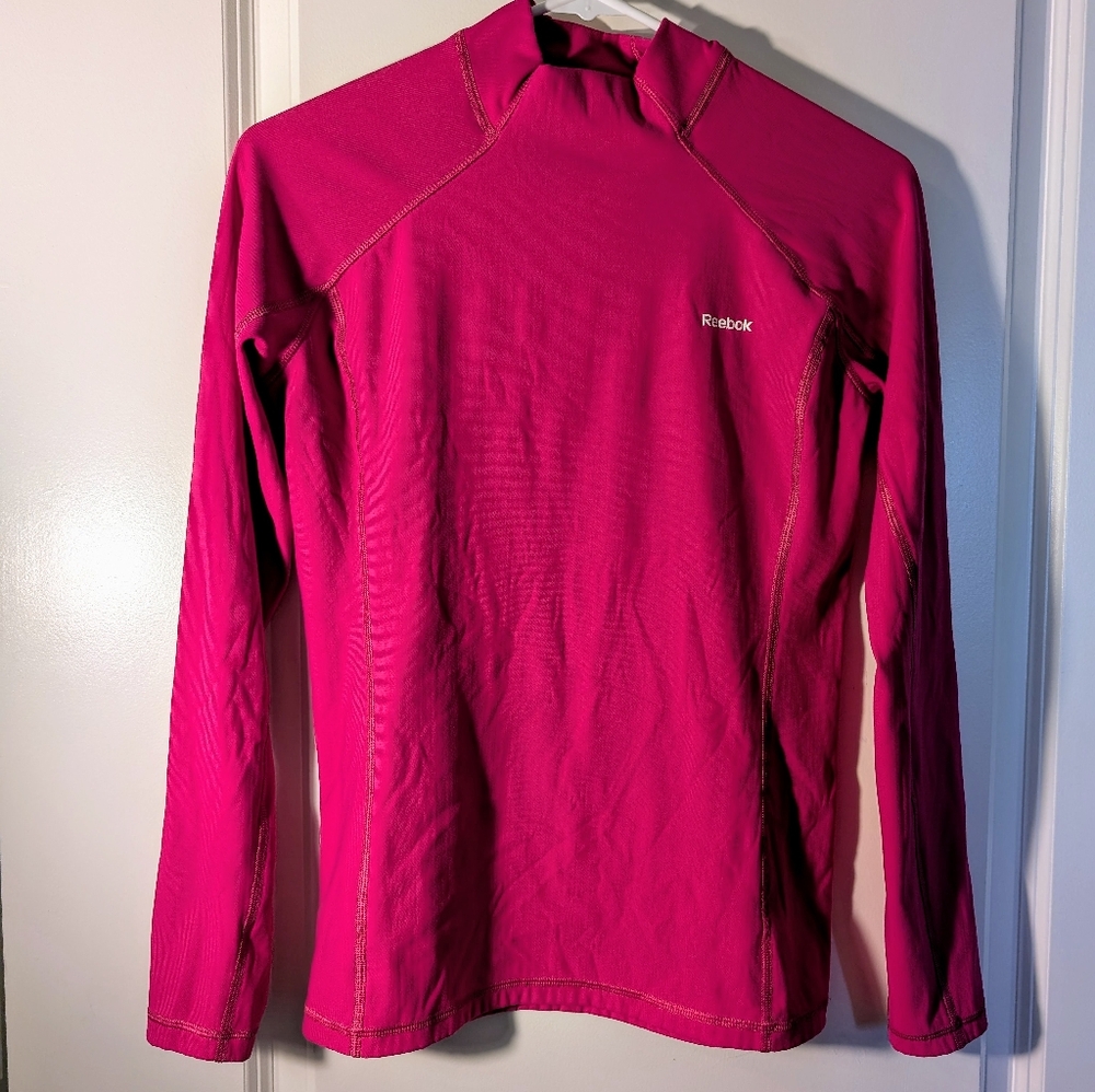 Hot Pink Reebok Play Dry, Long Sleeve, Athletic Shirt (M)